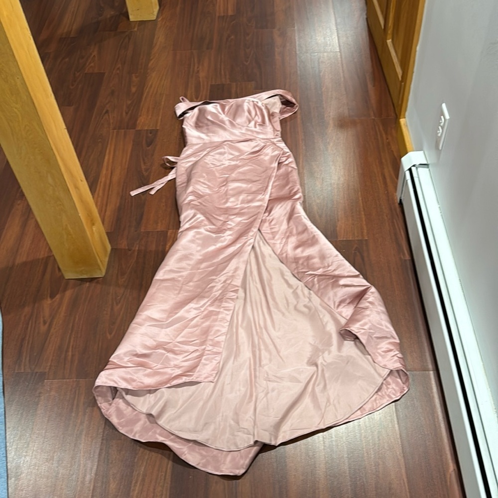 Beautiful Pale Pink Satin Full Length Dress - Bridesmaids, Graduation, Prom, etc